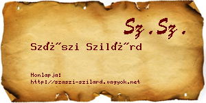 Szászi Szilárd névjegykártya