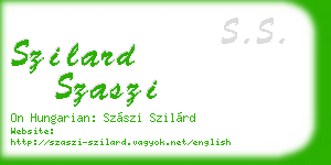 szilard szaszi business card