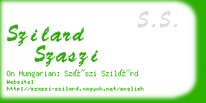 szilard szaszi business card